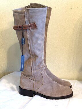 NWOB RAMONA MADE IN ITALY TAUPE SUEDE KNEE RIDING BOOTS SIZE: 9